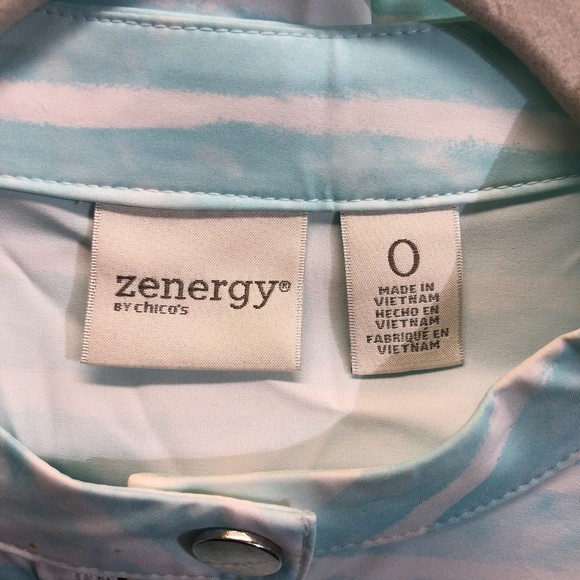 Zenergy Chico Blue/White Striped Jacket w/ Pockets Small - Picture 4 of 14
